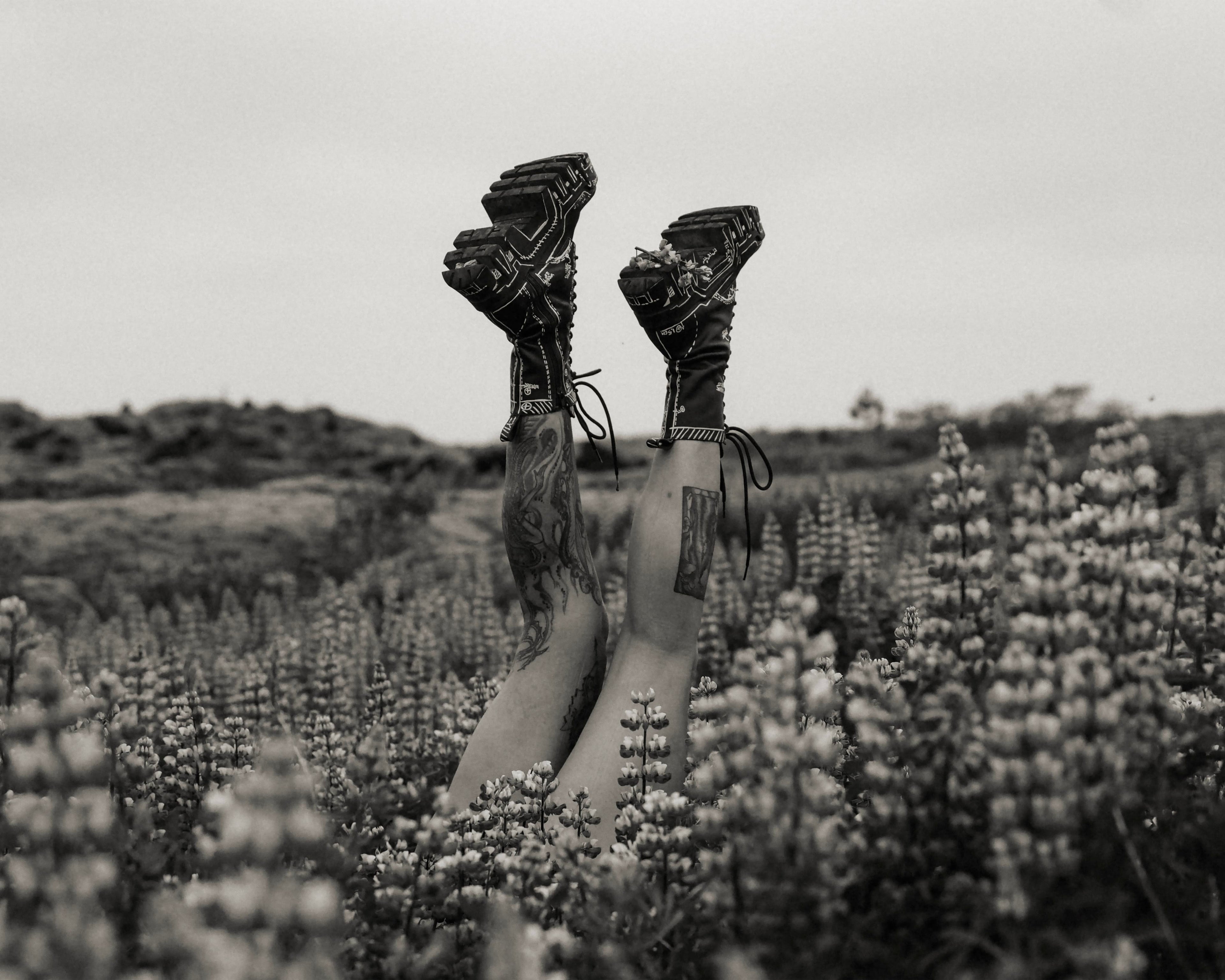 The boots in Grass