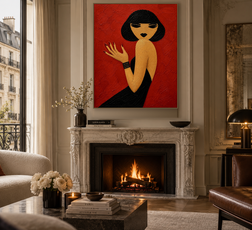 Chica Without a Martini or a Cigarette canvas print as living room wall art