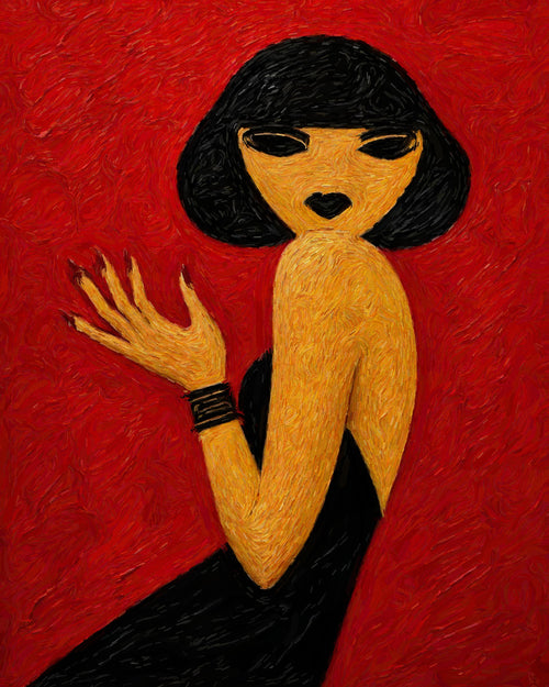 Chica Without a Martini or a Cigarette by Lena Di, original painting, canvas print