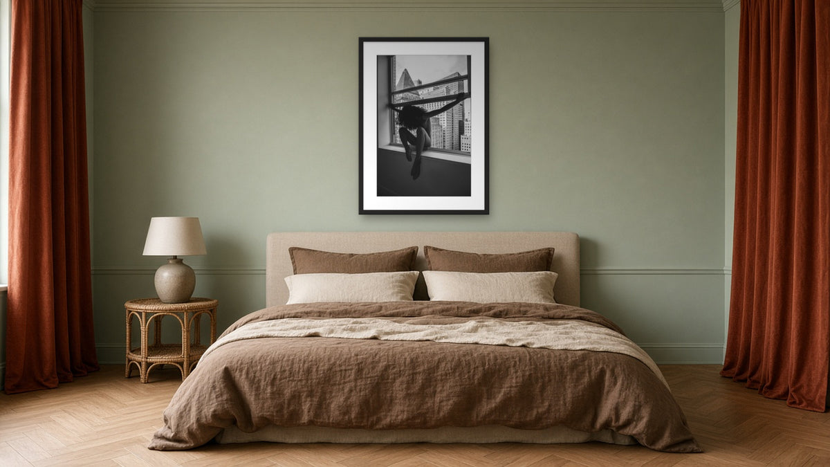 Vertigo 2 by Lena Di, fine art nude photography print in a black frame