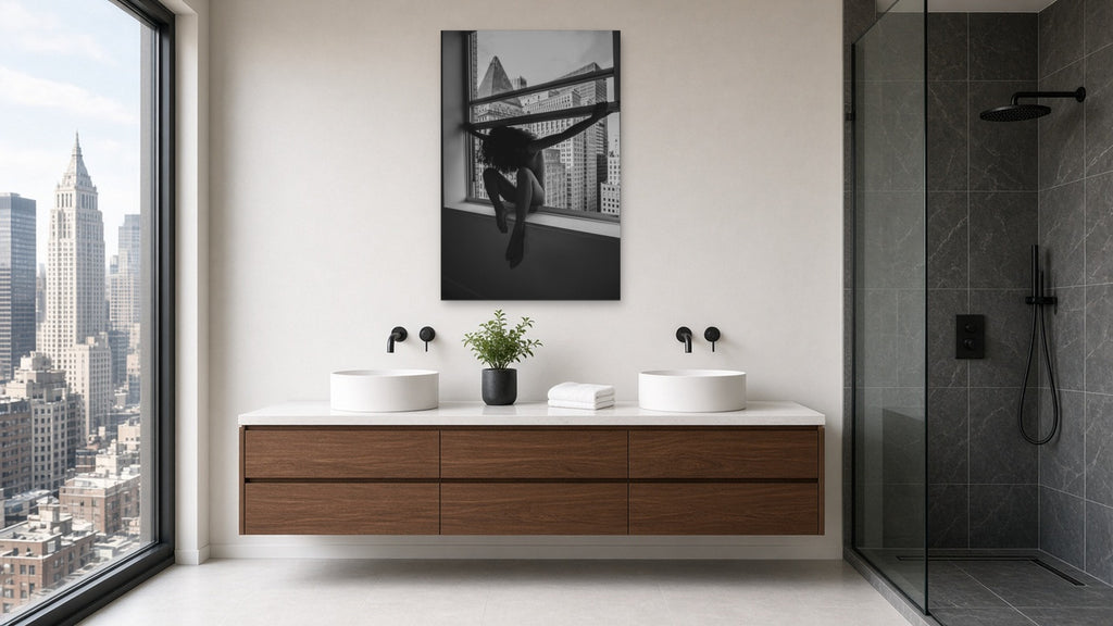 Vertigo 2 by Lena Di, fine art nude photography print shown in a room