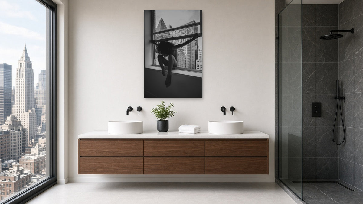 Vertigo 2 by Lena Di, fine art nude photography print shown in a room