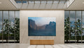 El Capitan in Mist by Lena Di, fine art Yosemite photography print in a modern lobby