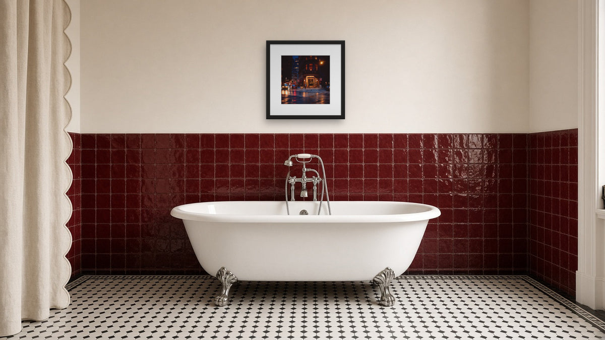 Empire Nightfall by Lena Di, fine art photography print in a black frame