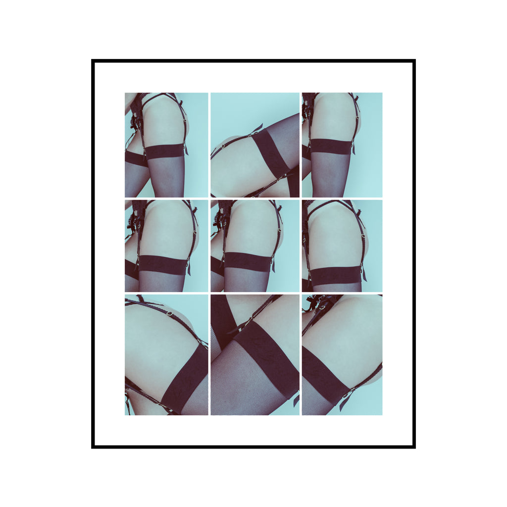 Garters in Blue — framed