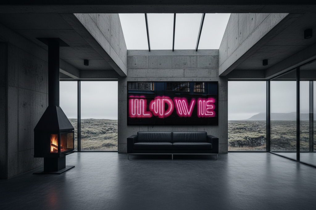 LOVE metal print as living room wall art