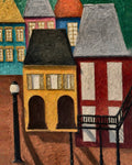 Houses by Lena Di, original painting, canvas print