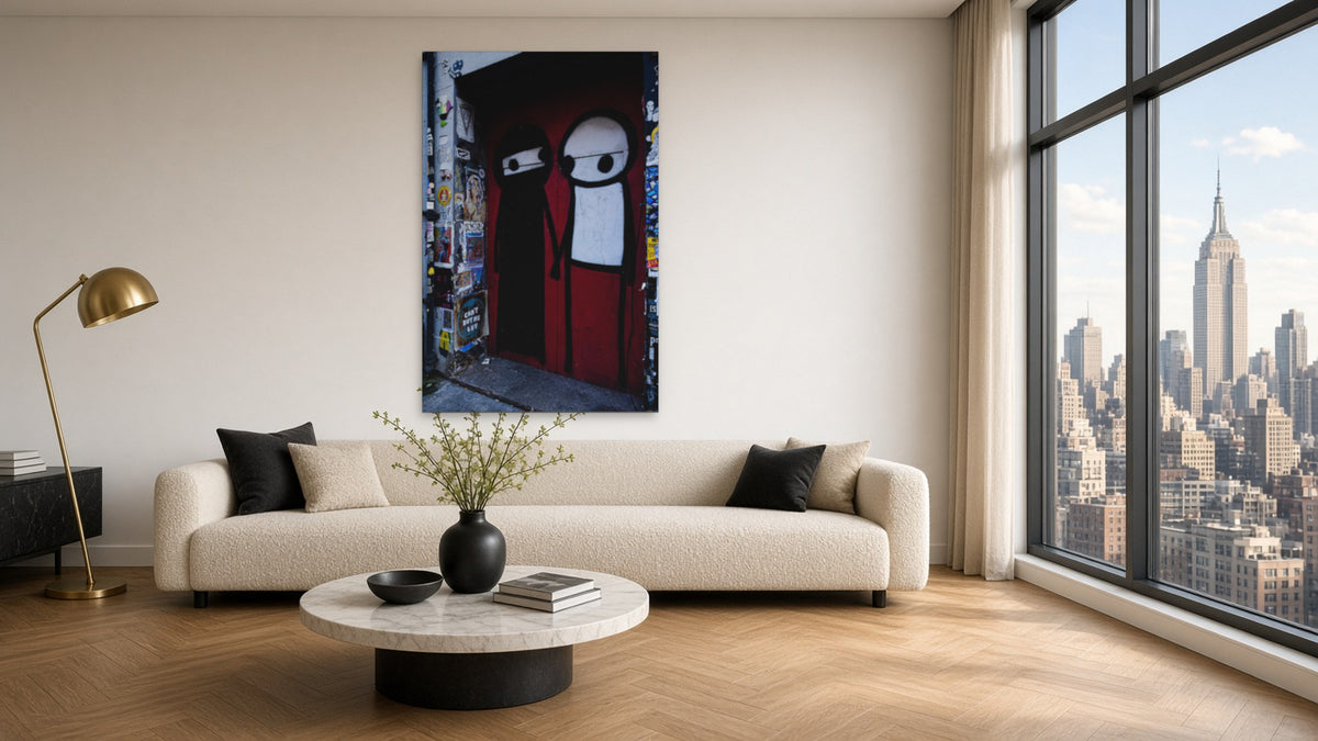 Red Doorway by Lena Di, fine art photography print shown in a room
