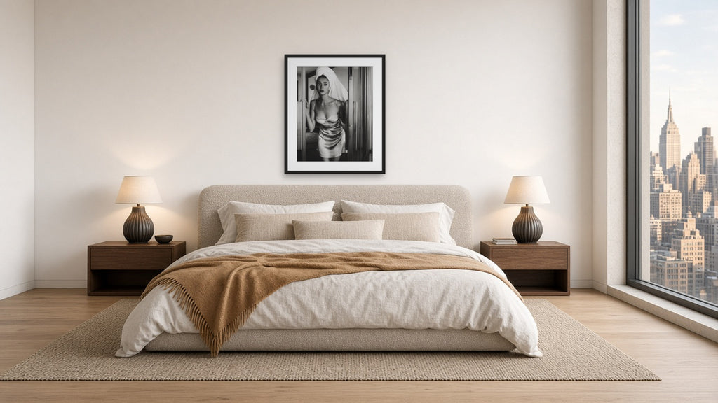 Silver Dress by Lena Di, fine art photography print in a black frame