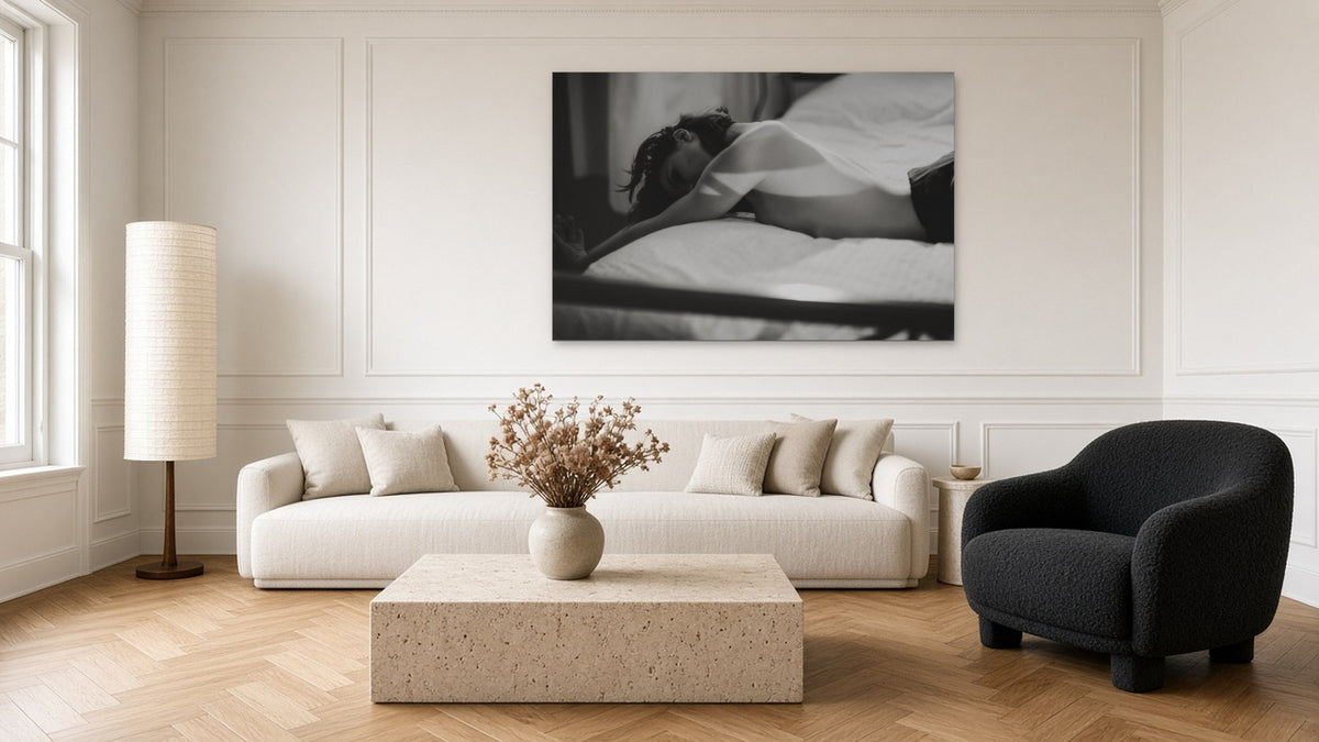 Stripe of Light by Lena Di, fine art photography print shown in a room