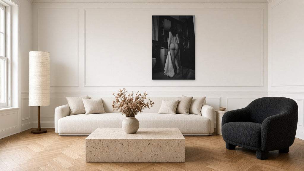 Sienna by Lena Di, fine art nude photography print shown in a room