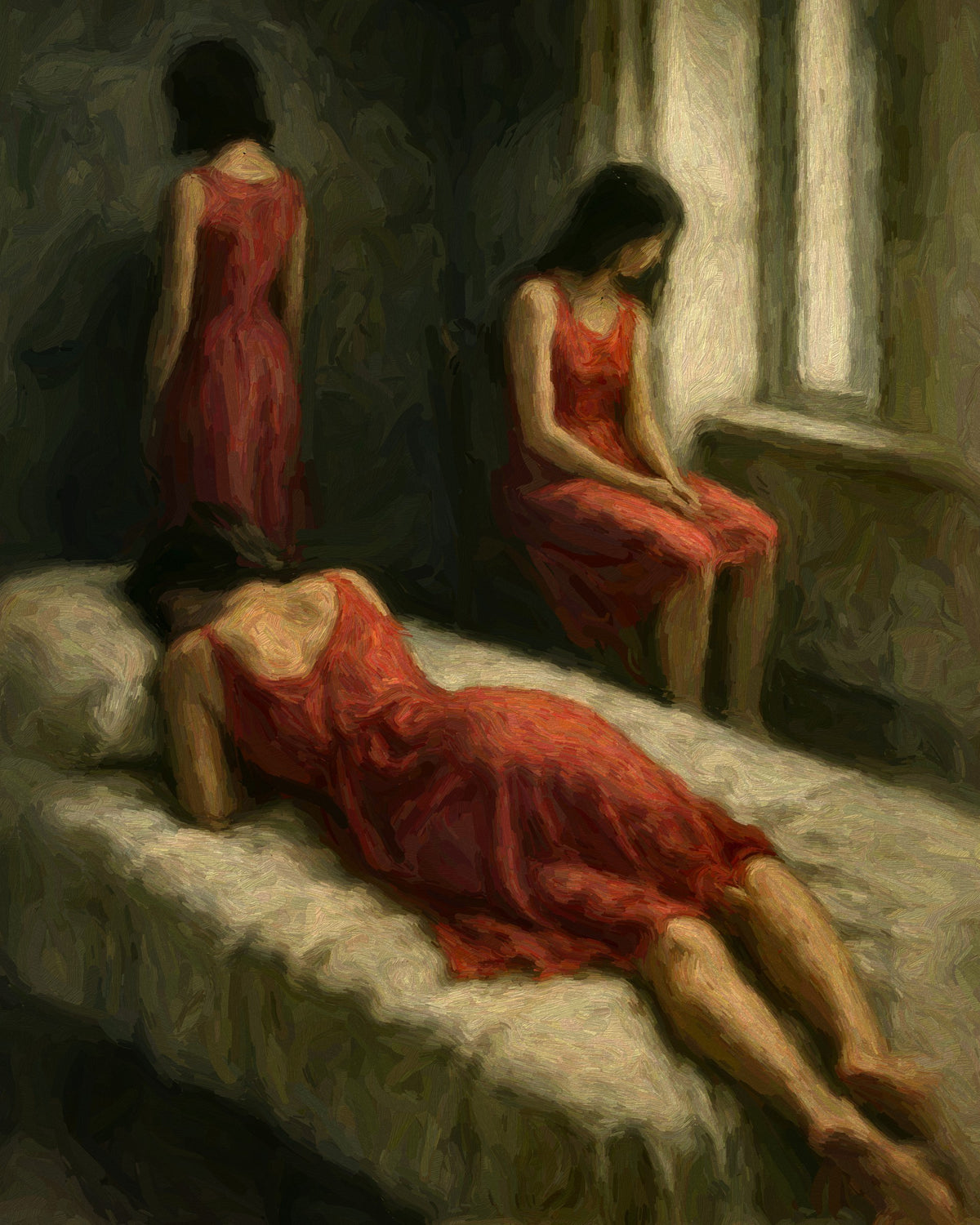 Ghosts of Her by Lena Di, original painting, canvas print