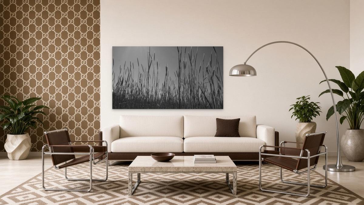 Through the grass by Lena Di, fine art photography print shown in a room