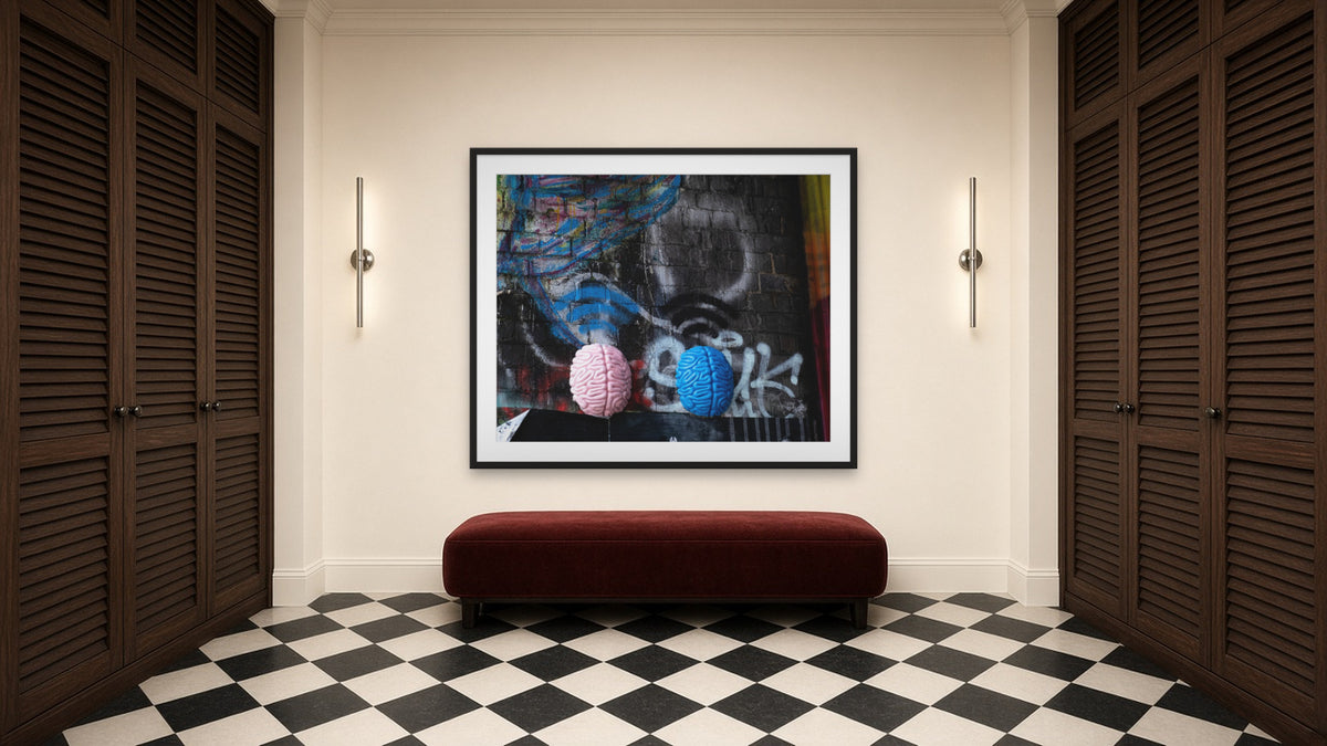 Two Brains by Lena Di, fine art photography print in a black frame