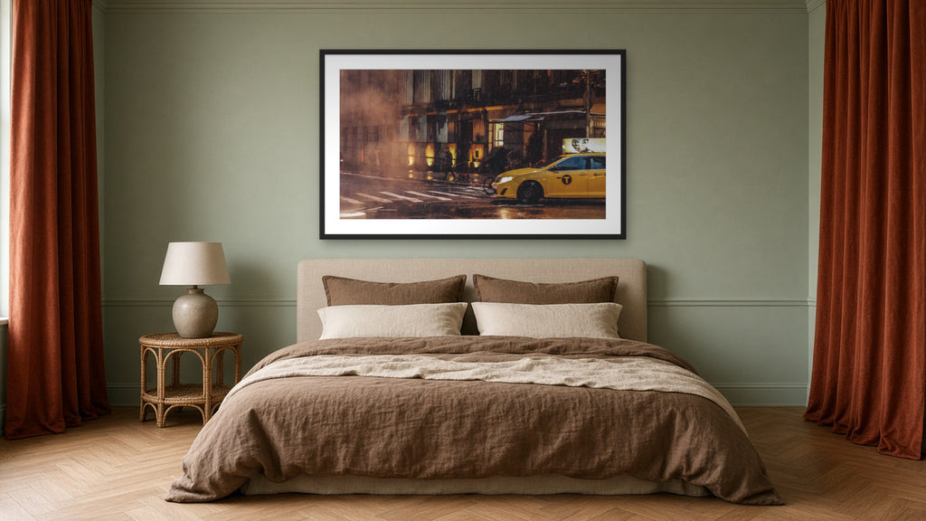 Wall Street Night by Lena Di, fine art photography print in a black frame