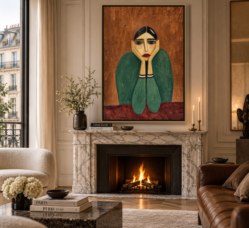 Lost in Thought canvas print as living room wall art